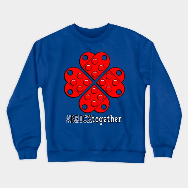 Brick Together Flower Power - Red Crewneck Sweatshirt by Brick_Together